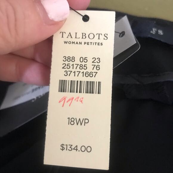 Talbots Heritage Side Zip Straight Wide Leg Dress Pants Size 18 Petite Black NWT - Picture 10 of 11